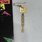 Vintage 90s New Kids On The Block Gold Tone Dangle Earrings Donnie Spell Out Photo 1