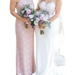 Sorella Vita Bridesmaid Dress Rose Gold Sequin Maxi Gown Sleeveless Formal Sz 2 Photo 1