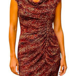 Alfani Abstract Ruched Bodycon Dress 12 Petite Drape Neck Office Party Dinner Photo 0