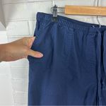 L.L.Bean Navy Classic Fit Cropped Cotton Pants Size XL Blue Photo 6