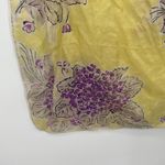 Vintage *Flaws* Style Unbranded Yellow Silk Square Purple Scarf Spring Photo 6