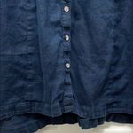 J. Jill Navy 100% Linen Mother of Pearl Sleeveless Tank Top Photo 6