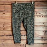 New Balance  Womens Leggings Sz L Olive Green Black‎ Floral Print Thick Photo 1