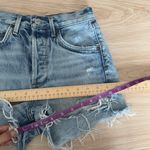 AGOLDE  24 Jaden Shorts Denim surreal distressed button fly light wash Photo 6