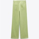 ZARA  GINGHAM STRAIGHT LEG PANTS GREEN SIZE S NEW Photo 14