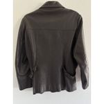 Vintage Genuine Leather Jacket Womens Large Chocolate Brown Oversized Buckle USA Photo 1