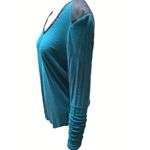 Calvin Klein Jeans Green Blue Long Sleeve Top With Black Trim Shoulder Patch Sm Photo 1