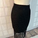 ZARA Basic Black Lace Mid-Length Lined Pencil Fit Skirt Size XS Photo 1