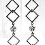 Sam Edelman NEW -  Chic Geometric Gunmetal Dangle Earrings w Rhinestone Accent Photo 0