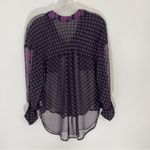 Free People Easy Rider Sheer Black Floral Print Buttondown Shirt Size Small Photo 3