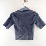 ZARA  Short Sleeve 1/4 Zip Collared Cropped Faux Polo Top Charcoal Gray Medium Photo 7