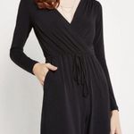 BCBGeneration Black Surplice Cut Out Open Back Wide Leg Jumpsuit Size XS Photo 2