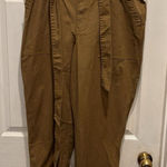 CAbi Discovery Trouser Pants Women’s Size 14 Brown Lyocell Blend Self Belt Photo 0