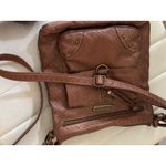 Stone Mountain Brown Faux Leather Woven Crossbody Bag Purse Photo 7