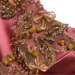 David Meister  Mauve Pink Satin Beaded Strapless Cocktail Mini Dress Sz 2 Photo 2