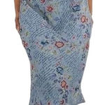 Chadwick's Y2K 6 Silk Blue Skirt Floral Cottage Romantic Fairy Coquette Ballet Photo 0