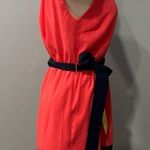 C. Luce  Coral Navy & Lime Colorblock Dress Size Medium Photo 3