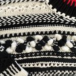 Spencer Vladimir Women's Mixed-Stitch Crop Sweater in Black, White, & Red Small Photo 6