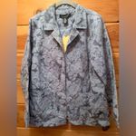 Dialogue  Jacket Floral Jacquard QVC Blazer Open Style Blue Size 14 New Photo 1