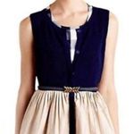 Anthropologie MOTH Darcy Peplum Navy Knit Sleeveless Vest Photo 0