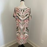 Cato ‎ Cold Shoulder Midi Dress size XL Pink Green Cream Floral Paisley Print Photo 5
