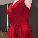 Women’s Burgundy Chiffon Full Length Bridesmaid Prom Party Dress Corset Size 6 Red Photo 2