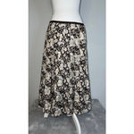 Women's Silk & Cotton Brown & Beige Floral Midi Skirt 6 Photo 1