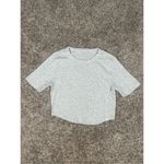 Lululemon  Hold Tight Cropped T-Shirt Heathered Core Ultra Light Grey Size 6 Photo 2