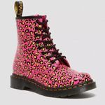 Dr. Martens 1460 Leopard Smooth Leather Lace Up Boots Hot Pink NWT Photo 0