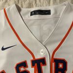 Nike White and Orange Astros Jersey Photo 1