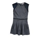 Rebecca Taylor  Gray Black Knit Pleated‎ Skirt Mini Dress Size 6 Sleeveless Photo 2
