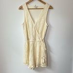 American Eagle Ivory Lace Short Sleeveless Romper Photo 1