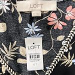 Loft Floral Midi Dress V Neck Short Sleeve Empire Waist Spring Summer Small Photo 4