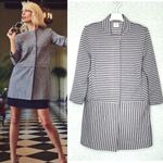 CAbi  Style 5474 Gray Navy Blue Dappled Striped Car Coat Size Small Photo 1