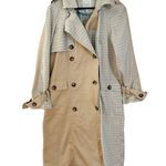 Avec Les Filles Not Have Belt Plaid Double-Breasted Trench Coat Beige Size L Photo 0