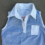 Vintage Vicky Vaughn Junior Blue Sleeveless White Polo Collar Shirt Dress Photo 3