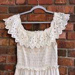 Sea womens Hazel eyelet smocked tiered ruffle midi dress white XS Photo 2