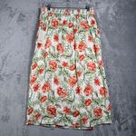 Joie  Linen Skirt Womens L White Red Green Floral Midi‎ Summer Boho Chic Resort Photo 1