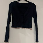 Wild Fable  Black Ribbed Cardigan Top Photo 0