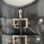 Corset Attire Black Faux Leather Buckles NWTs 28 Photo 1