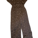 Madewell Black Polka Dot Wide Leg Jumpsuit V Neck Flutter Sleeve Smocked Waist Photo 0