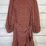 Princess Polly Dalko Mini Dress Red Floral Balloon Sleeve Ruffle Women's Size 4 Photo 0