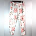 secret treasures ST L 12/14 Barbiecore Coral Pink Roses Jogger Sweatpants Pocketed Lounge Pants Photo 8