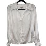 Zadig & Voltaire Tilan Satin Shirt - White Small Long Sleeve Button Down NWT Photo 1