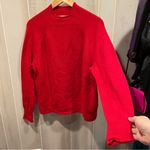 J.Crew Cute  red soft fuzzy roll neck marino wool alpaca blend oversized sweater Photo 6