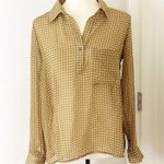 Nordstrom  Harlowe & Graham Small Gray/Green Floral Long Sleeve Button Shirt Top Photo 0