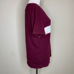 Adidas  Burgundy T Shirt Felted Spellout Sz Small Photo 3