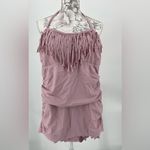MeetCurve solid pink fringe‎ ruffle bandeau swim dress, size XL Photo 1