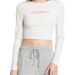 Abound  Long Sleeve Cropped Cut Out Top Size L in Grey Fog NEW Photo 0