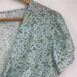 Romwe Floral Crop Top Skirt Two Piece Set Women’s Size Large Blue & Yellow EUC! Photo 2